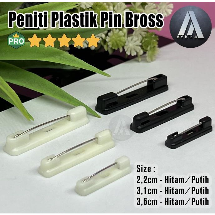 

2Cm Peniti Plastik Bros Pin Nama Dada Nametag Name Tag Putih Kode 1458
