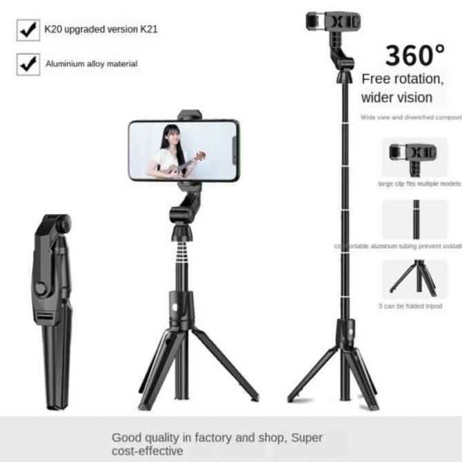 K21 SELFIE STICK / TONGSIS BLUETOOTH SHUTTER TRIPOD HOLDER MONOPOD