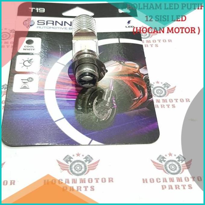 LAMPU DEPAN MOTOR BOHLAM LED 12SISI T19 13.5V 5/6W VEGA LAMA R NEW ZR