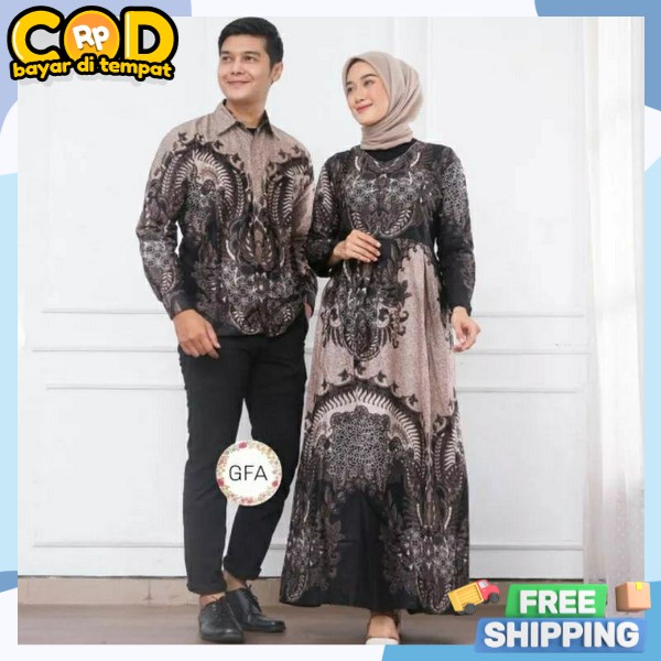 Satu Pasang Kapel Cople Baju Muslim Satu Pasang Gamis Dan Koko Keluarga Famis Pasangan Lebaran Terba