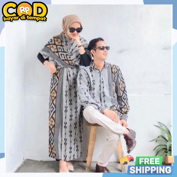 Baju Sarimbit Famis Pasangan Satu Pasang Kapel Cople Baju Muslim Satu Pasang Gamis Dan Koko Istri Ke