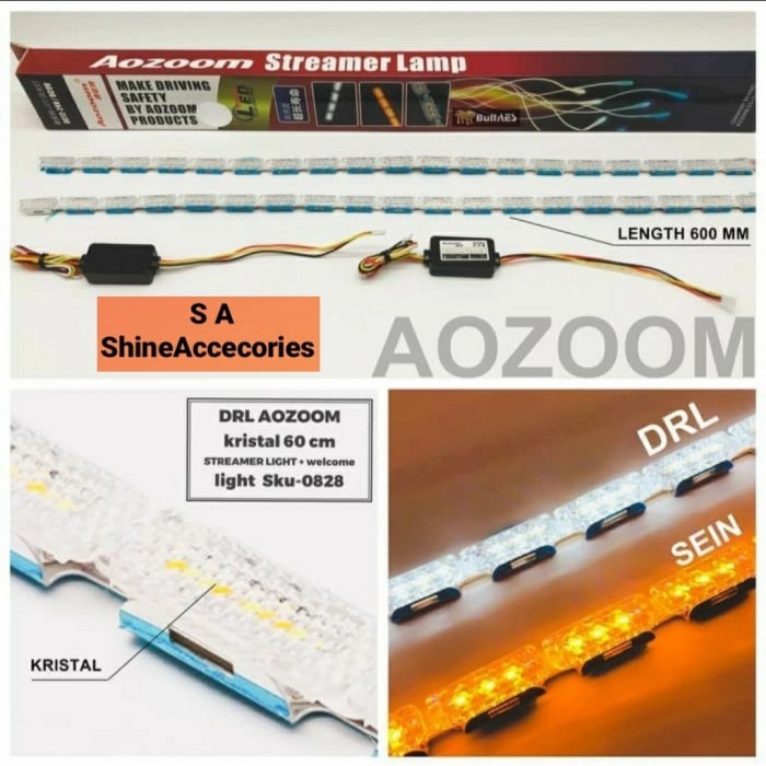 [New Ori] Lampu Led Drl Aozoom Steamer Light / Drl Aozoom 60 Cm Kristal Diskon