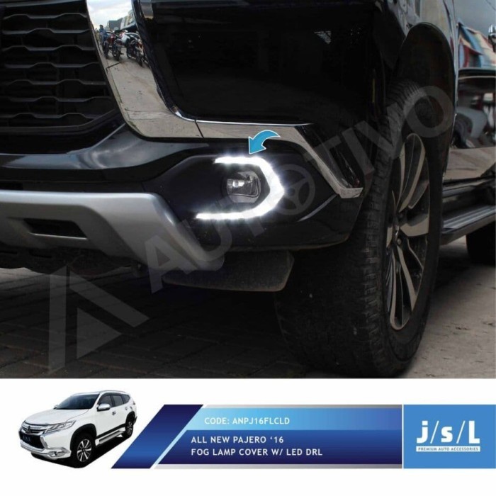[New Ori] Cover Lampu Kabut All New Pajero Sport Fog Lamp Cover With Led Drl Jsl Terbatas