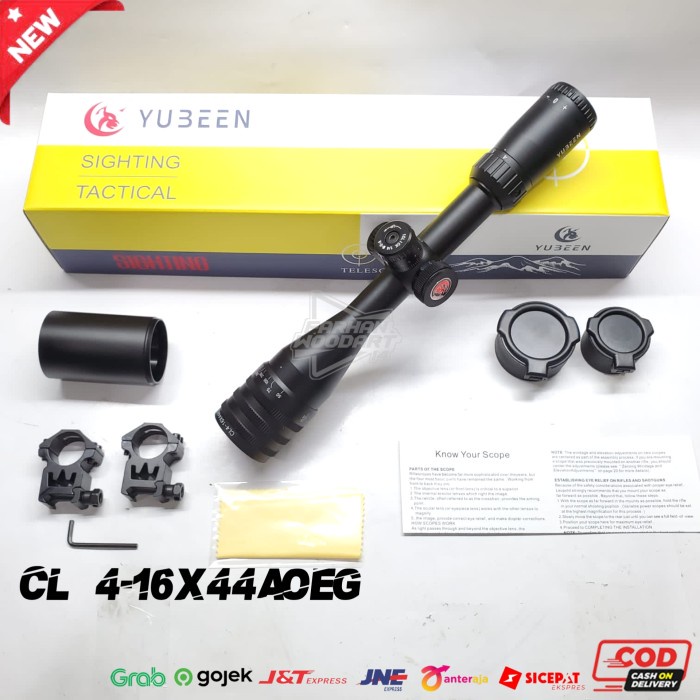 ✨New Ori Teleskop Yubeen Cl 4-16X44Aoeg Scope Yubeen Cl 4-16X44 Aoe Tahan Getar Bisa Gojek