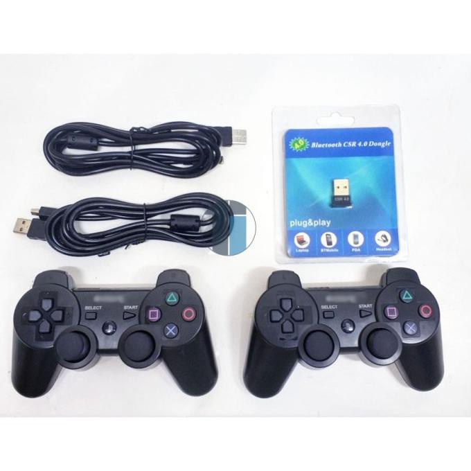 Joystick Gamepad PC Wireless ( 2 Stik PS3 + 2 Kabel + 1 Bluetooth )