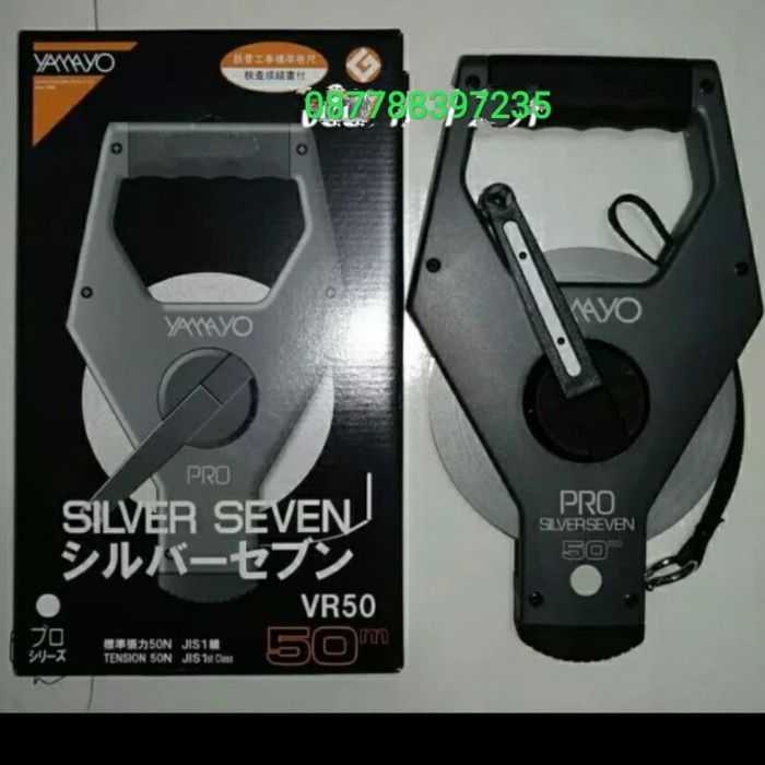 ✅Original Yamayo Meteran Roll Gulung Pro Silver Seven 50 Meter - Measuring Tape Berkualitas