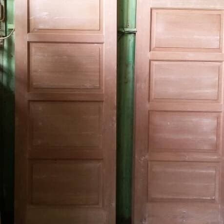 [Ori] 1Set Kusen Dan Pintu Serta 4Set Kusen Jendela Kayu Meranti Terbatas