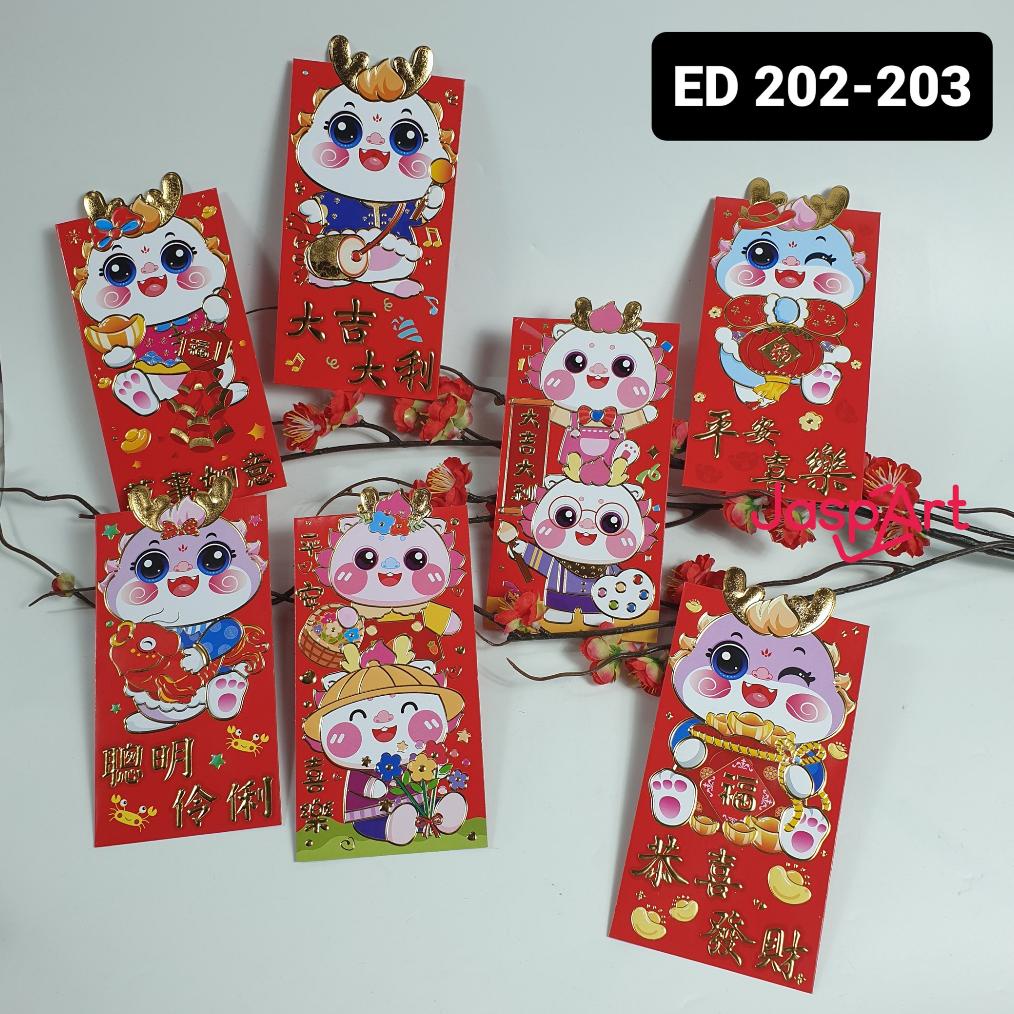 

Angpao Panjang Angpao Tanduk Premium Imlek Shio Naga 2024 Hongbao Besar Fungpau Isi 6 Mix
