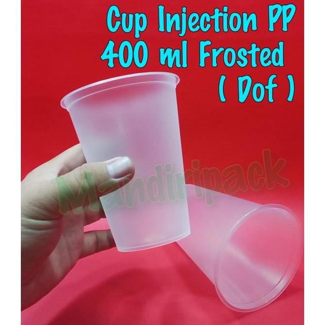 Cup Injection 400 Ml Frosted Doff / Gelas Injection Tebal Isi 25 Pcs Kode 989