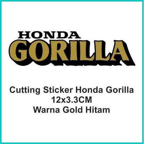 

Cutting Sticker Honda Gorilla 12x3.3cm Gold Hitam bahan Oracal German