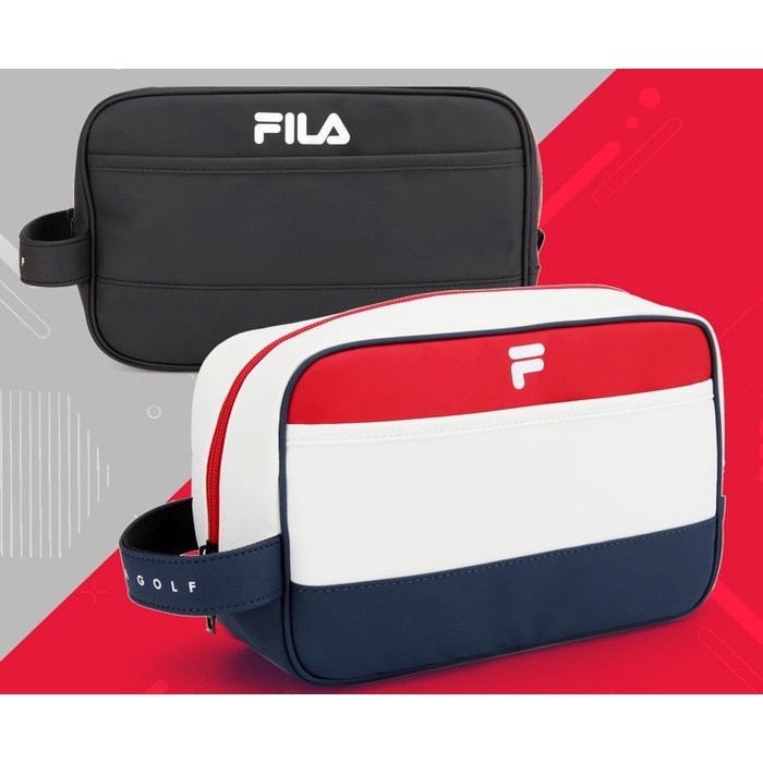 ✨New Ori New Golf Tas Tangan Golf Fila Golf Pouch - Hitam Berkualitas