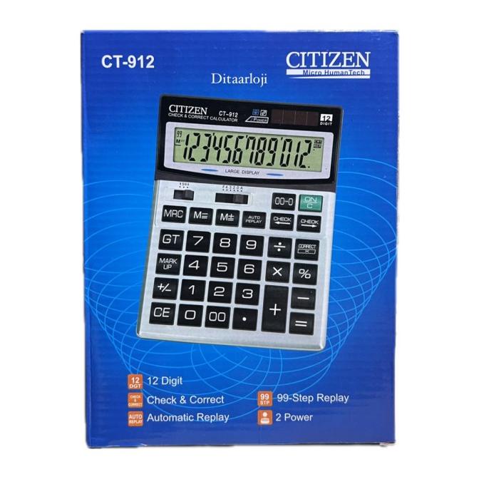 

Kalkulator meja citizen CT 912 besar 12 digit untuk dagang big display