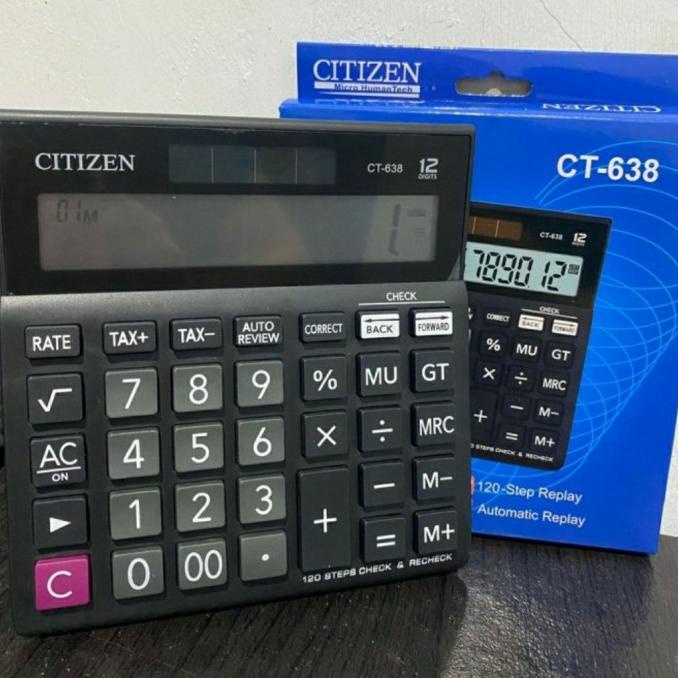 

Kalkulator CITIZEN 12 digit Besar 2 Power check and correct CT-638