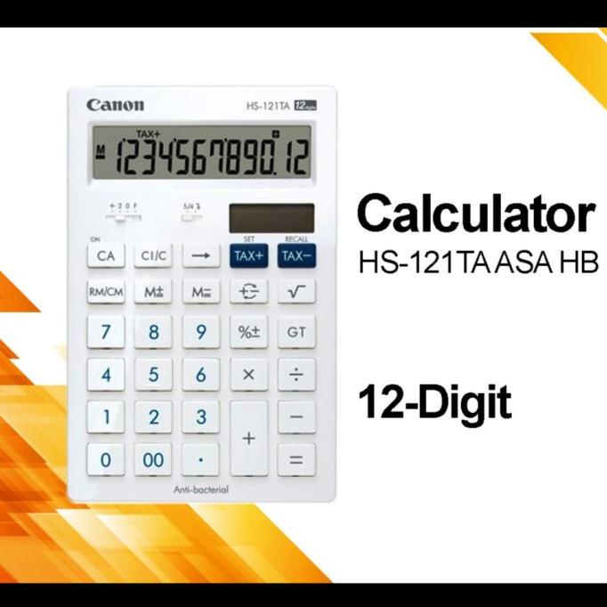 

KALKULATOR CANON HS-121TA ASA HB 12 DIGIT ANTI BACTERIAL DESKTOP