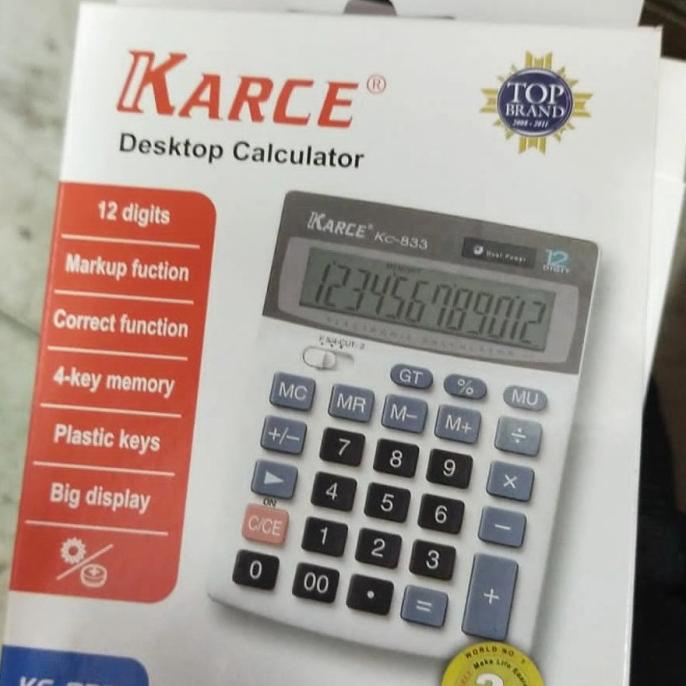 

KARCE DESKTOP CALCULATOR KC 833 WITH MARK UP 12 DIGIT BIG DISPLAY