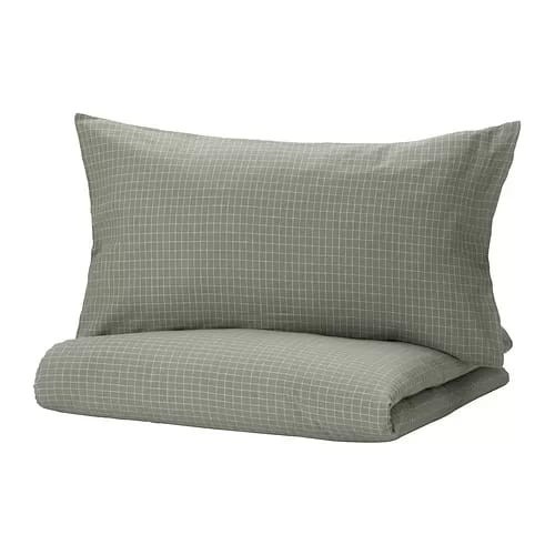 [Ori] Duvet Cover2Sarung Bantal Hijau Putih Ak Motif Kotak Kotak 200X200Cm Limited