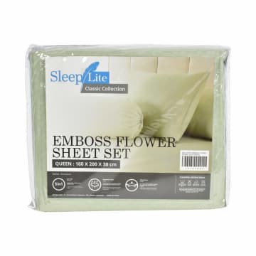 [New] Sleep Lite Bed Sheet Sprei Emboss Flower Queen Ukuran 160X200X30 Cm Bisa Sameday
