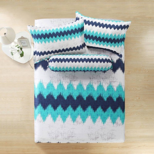 [New] Sprei Set Motif Gelombang  Linotela Sprei Set Wave Cotton 160 X 200 Terbatas