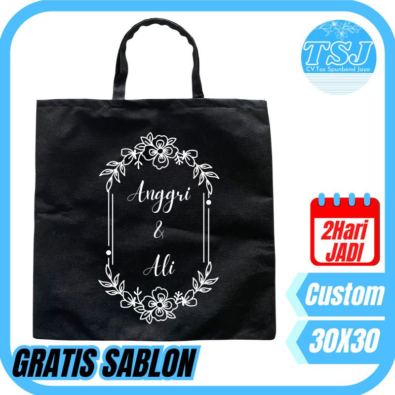 TAS CUSTOM SABLON PERNIKAHAN  Bebas Pilih Desain Tas Hajatan Pernikahan Termurah JAWA TIMUR | F 30.3