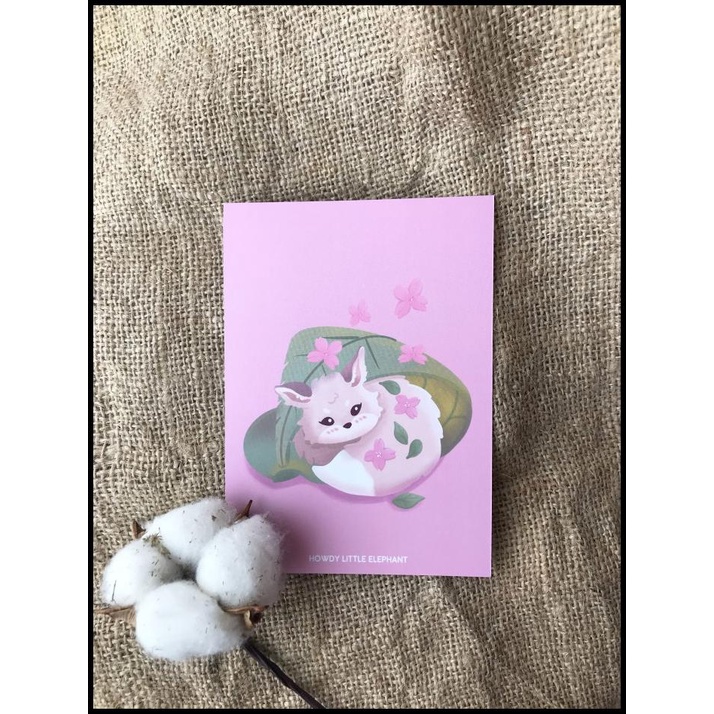 

DISKON FOX IN SPRING - SAKURA MOCHI RUBAH LUCU ART PRINT A6 A5 !