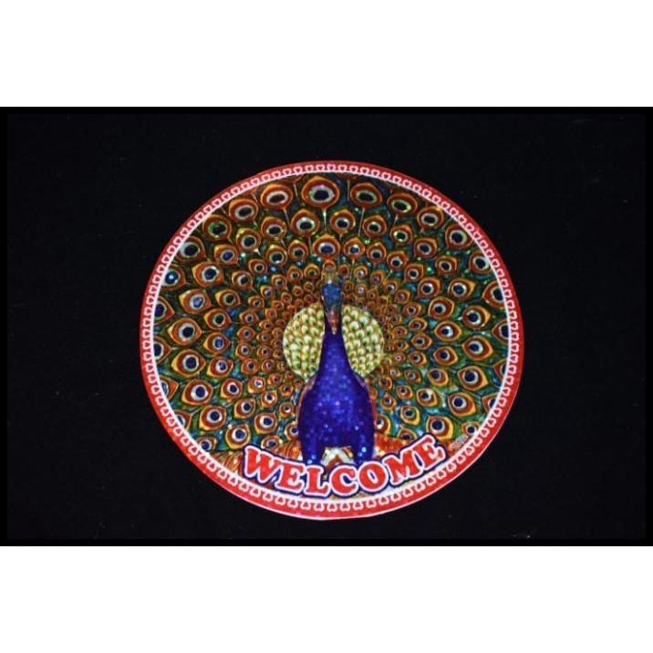 

BEST DEAL DIWALI RANGOLI STICKER WELCOME PEACOCK DESIGN 22 CMS !!!!!