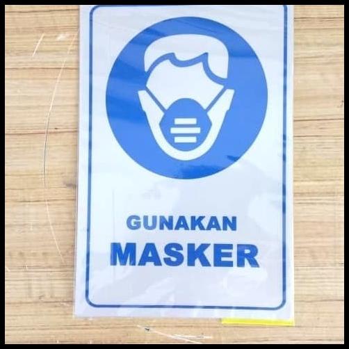 

HOT DEAL SIGN LABEL GUNAKAN MASKER UK 12X18CM K3 RAMBU SAFETY !!