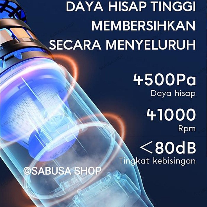 Car Vacum Cleaner Mobil Wireless Portable Baterai Charger Tanpa Kabel star
