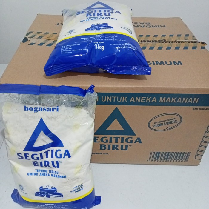 

Baru!! Segitiga Biru Tepung Terigu 1kg 1 karton isi 12pack