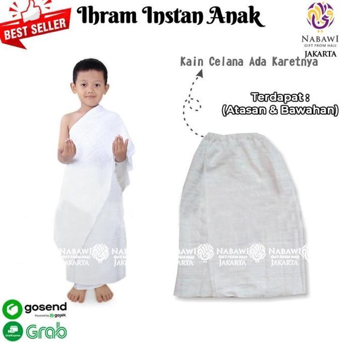  KAIN IHROM ANAK LAKI LAKI INSTAN BAJU IHRAM MANASIK HAJI ANAK SD -