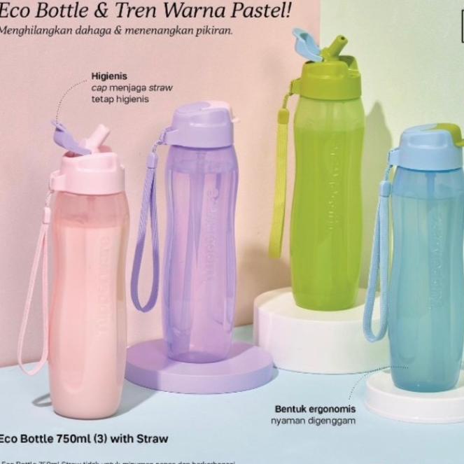 Botol Minum Tupperware Eco Bottle Straw 750ml