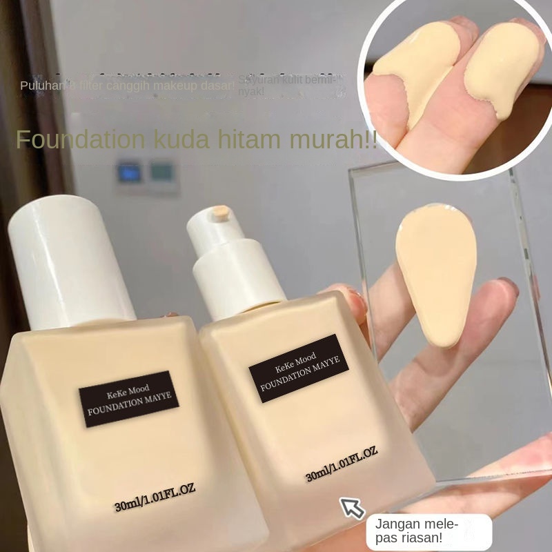 kekeFoundation Cair Concealer Riasan Tahan Air dan Pelembab Tahan Noda untuk Pesta Pelajar Minyak Ku