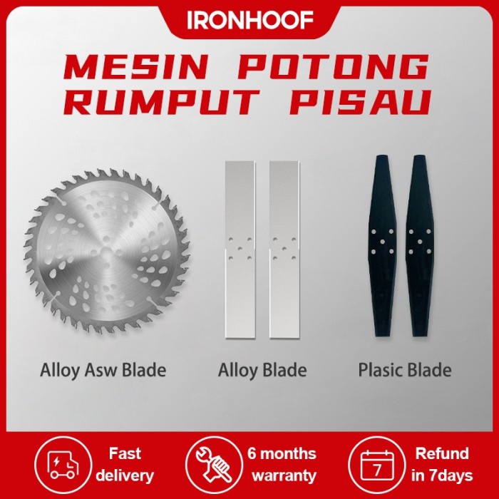 IRONHOOF Mesin Potong Rumput 7" Pisau - 7 inch Pisau