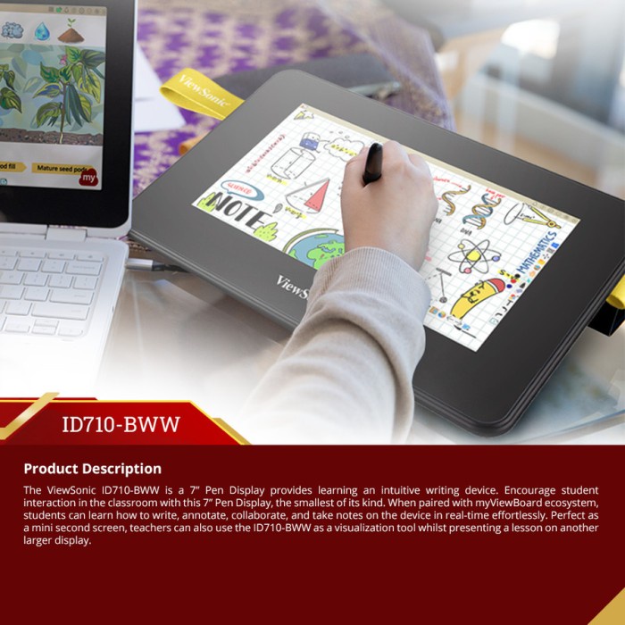 

New Pen Display Viewsonic Viewboard Id710 7" Screen Drawing Pad _.