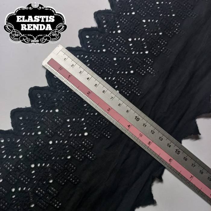 Promo (Harga Per Meter) Renda Katun Cantik Hitam Lebar 15 Cm