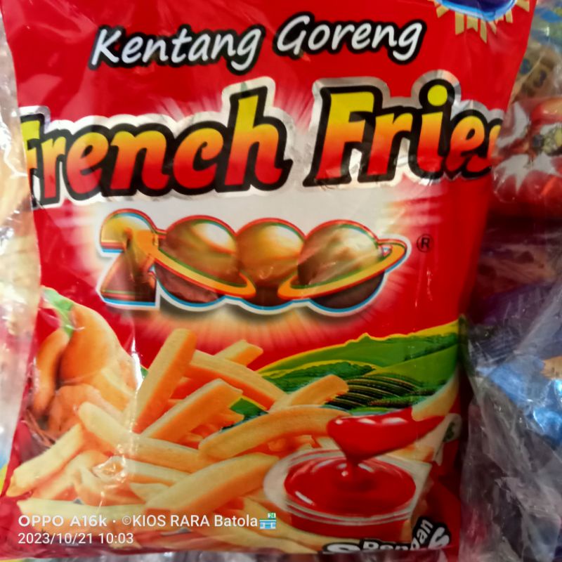 

FRENCH FRIES 2000 15gr. Snack Makanan Ringan rasa kentang goreng.