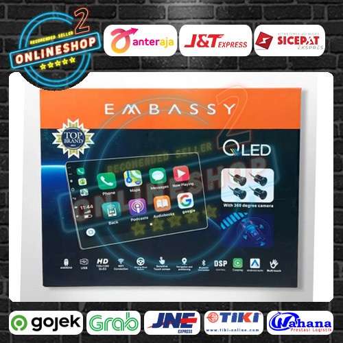 Head unit Android 9 inch Embassy Merkurius Ram 4/64 + Kamera 360
