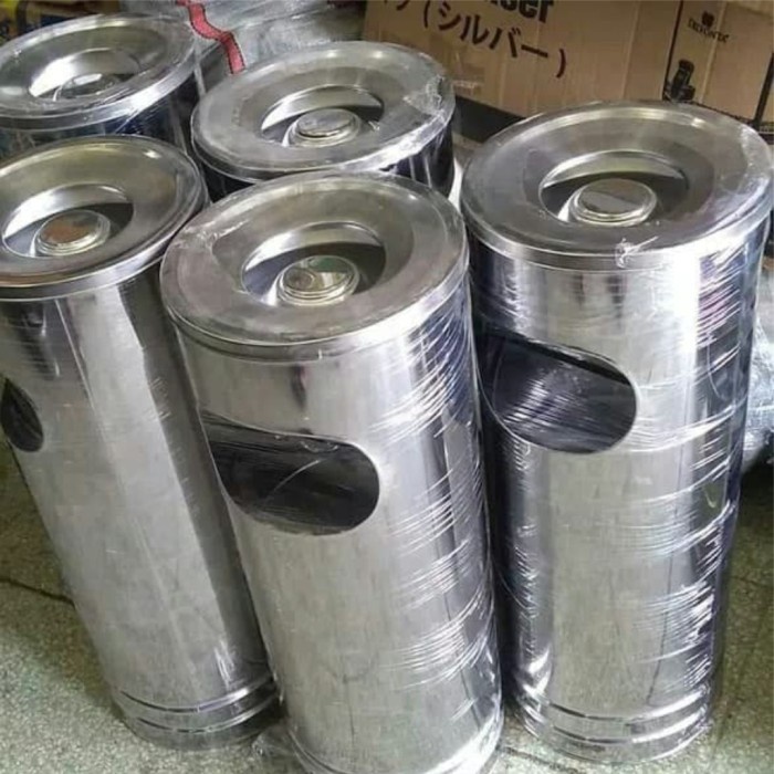 Tong Sampah Stainless / Asbak Sampah Stainless / Tempat Sampah