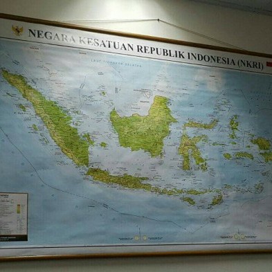 Promo Peta Indonesia Bingkai Kayu Lapis Kain