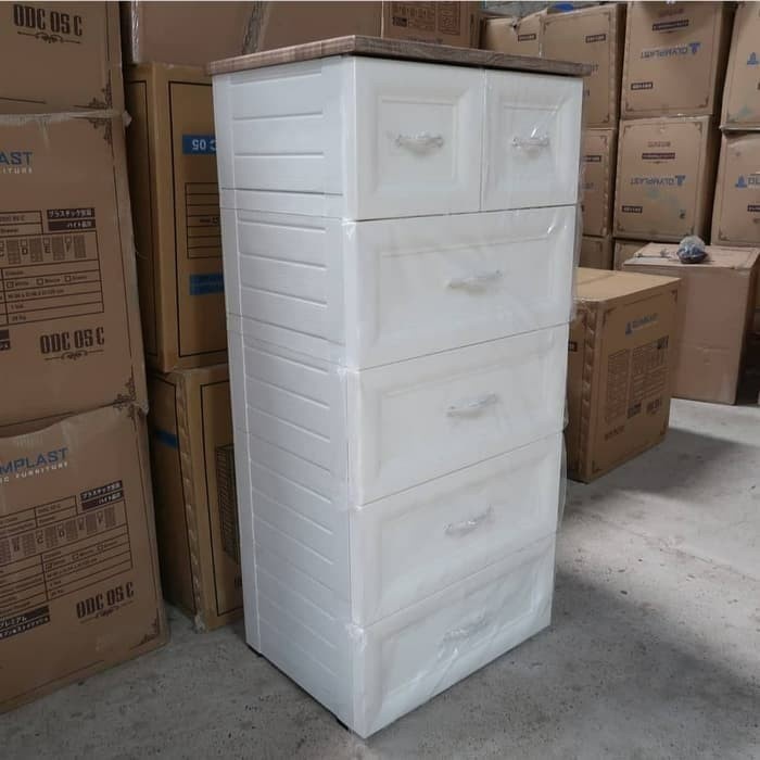 Promo Lemari Drawer Serbaguna 5 Susun Classic Series Merk Olympast Terbaru Laci