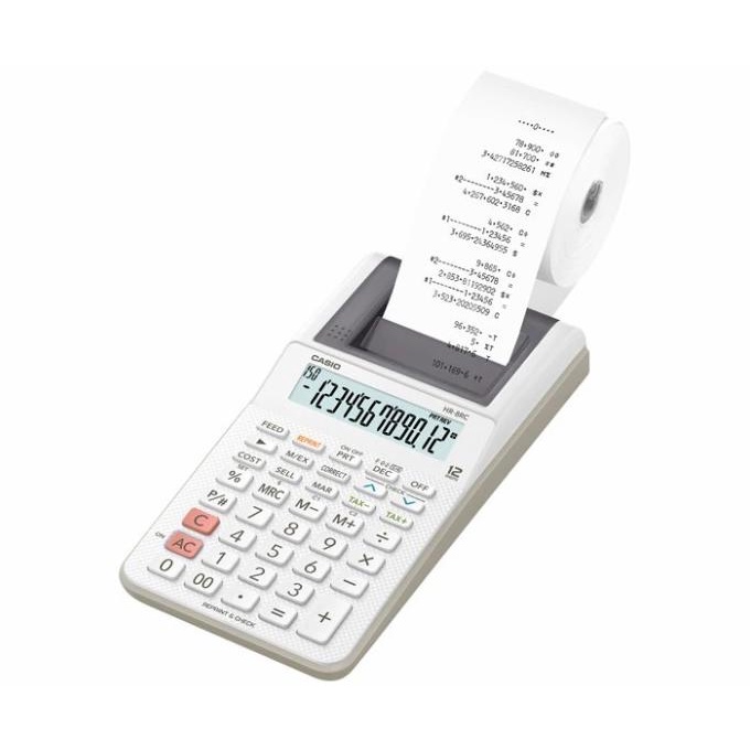 

Kalkulator Kasir Printing CASIO HR-8RC-WE Mini Print Calculator 8 RC