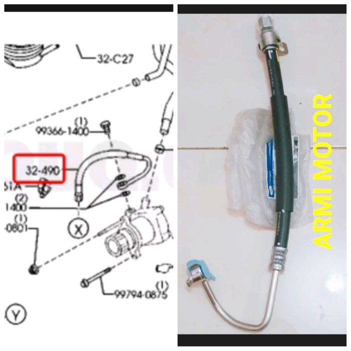 Selang Pipa Power Steering Ford Everest Ranger Mazdabt50 Original Ford Kode Hk212