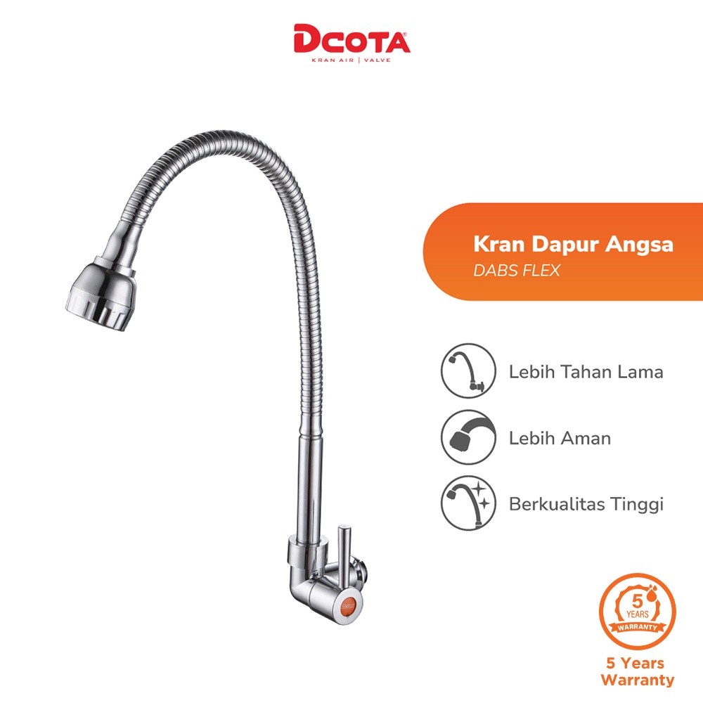 Dcota Kran Dapur Cuci Piring Angsa Fleksibel DABS FLEX 1/2"