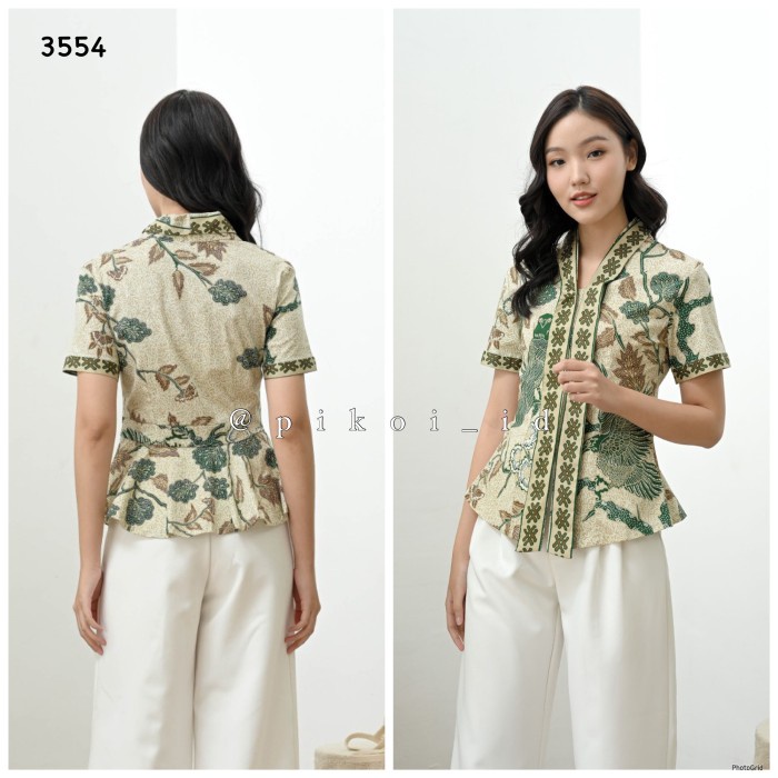 Atasan Batik Wanita Modern / Kebaya Kartini Lengan Pendek