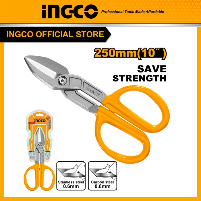 

Promo Gunting Plat Stenlis Stainless Seng Besi (10") Ingco Hts2610 Tin Snip