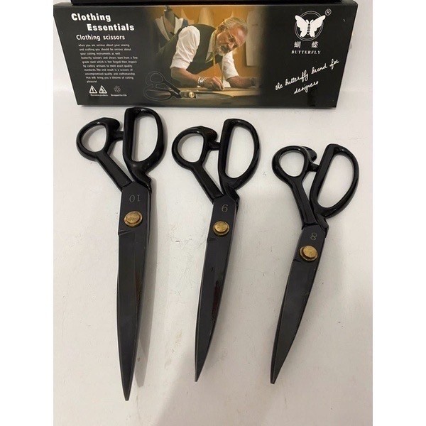

Promo Gunting Butterfly 12 Inch / Gunting Hitam Kain Butterfly Gagang Karet