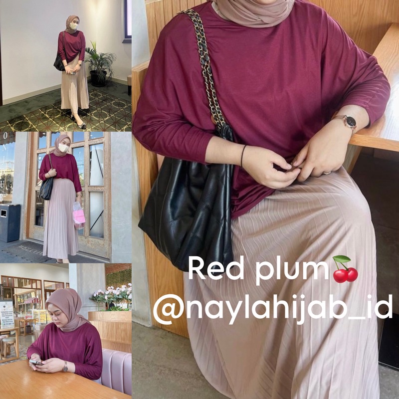 STYLISH MODERN Viona Batwing Shirt BY NAYLAHIJAB_ID/kaos batwing premium/SOERA BATWING SHIRT KAOS