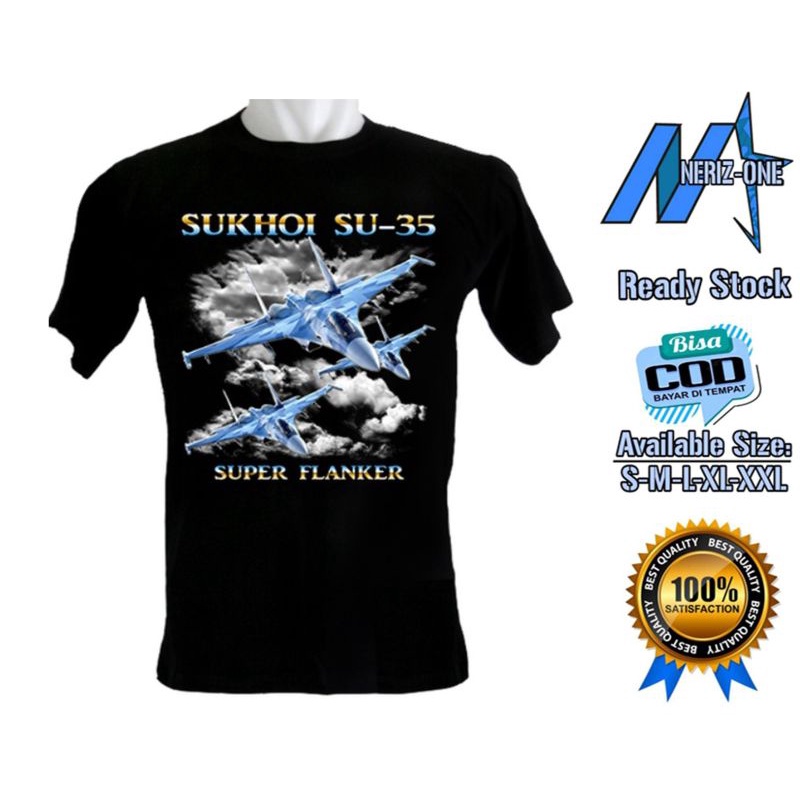 KAOS PRIA DISTRO PESAWAT TEMPUR SUKHOI SU-35 SUPER FLANKER ~ BAHAN KATUN