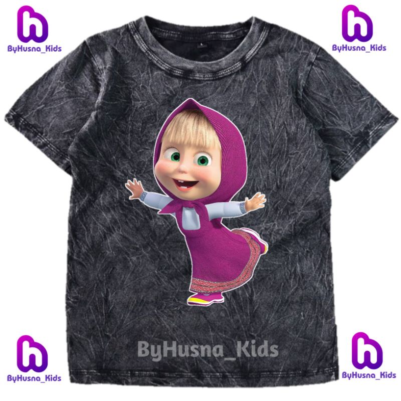 MARSHA AND THE BEAR BAJU ANAK KAOS WASHED ANAK MARSHA AND THE BEAR ATASAN ANAK DAN BALITA PAKAIAN AN