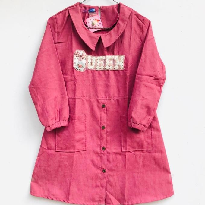 Baju Tunik Anak Perempuan Lengan Panjang Bahan Semi Kedorai 6-13 Tahun