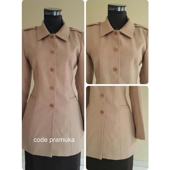 Set Seragam PRAMUKA Guru Wanita Bagus, Murah/Blazer Coklat Muslim